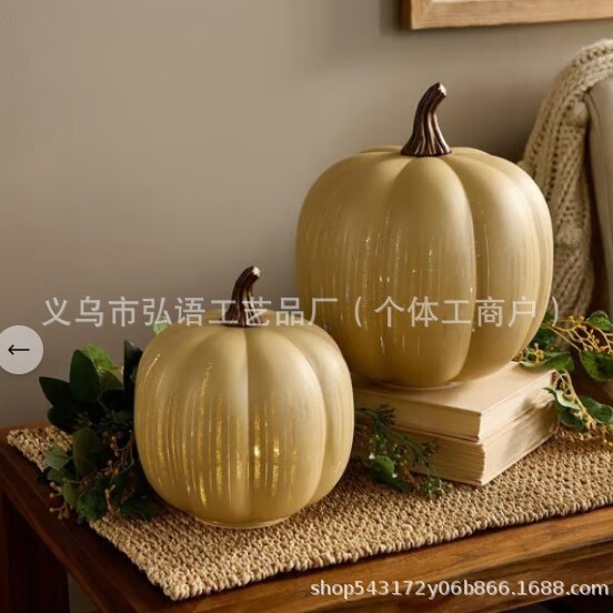 Twinkle Light Pumpkins 闪闪发光的南瓜万圣节装饰摆件|undefined