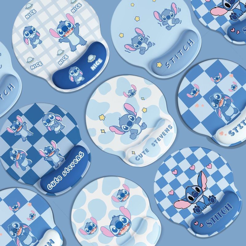 かわいいスティッチマウスマットガールズデスクマットラップトップキーボードハンドレストマウスパッドリストガード|undefined