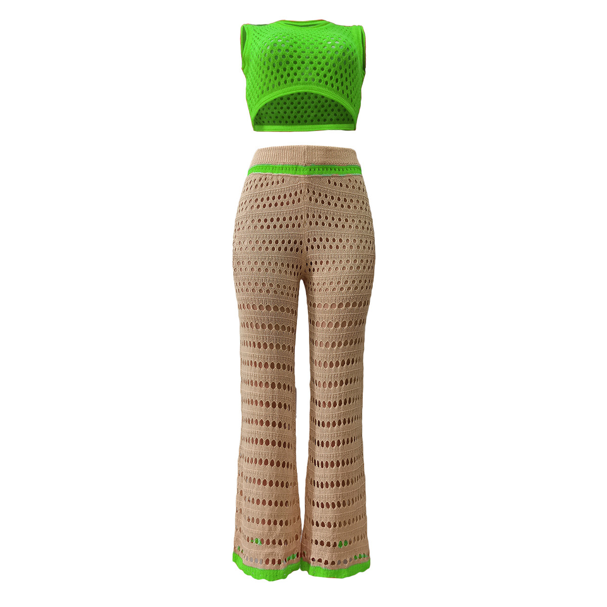 Urban Fashionable Knitted Hand Crochet Outdoor Sports Casual Suit Women Clothing