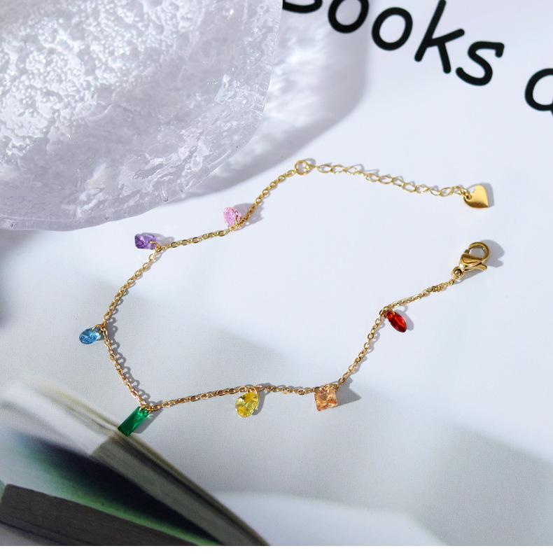 Fashion Water Droplets Titanium Steel Gold Plated Bracelets 1 Piece