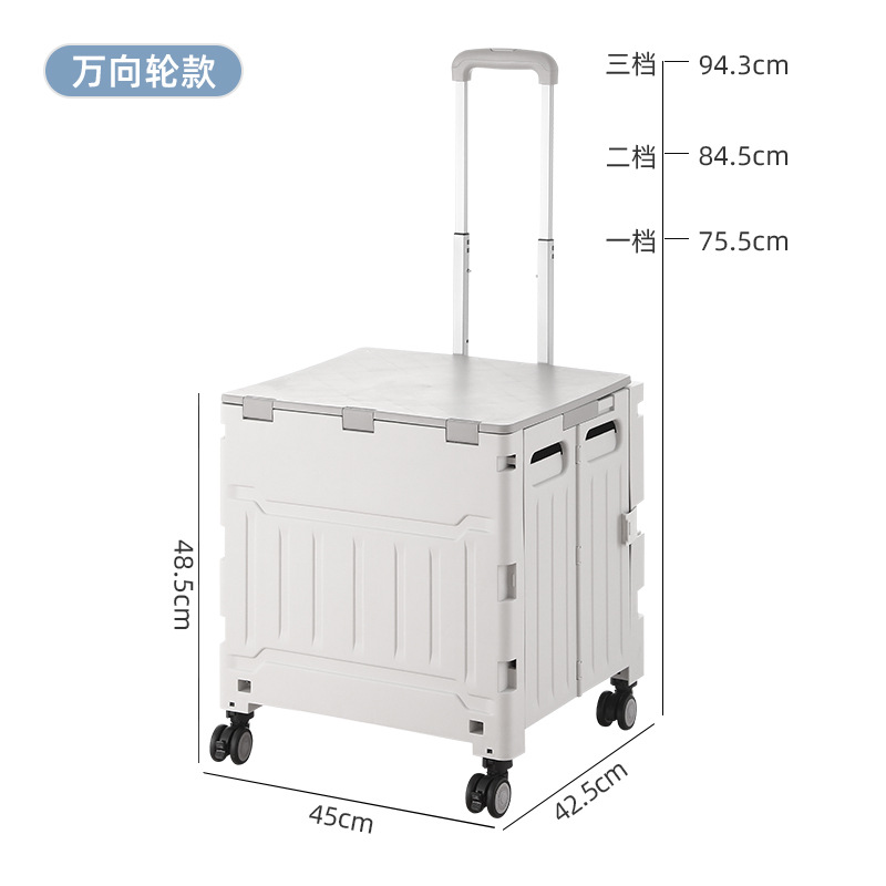 Carrito de compras plegable montado en automóviles de You耐, almacenamiento de plástico para comprar verduras, carro de extracción transparente, marco de almacenamiento al aire libre, carro de campamento
