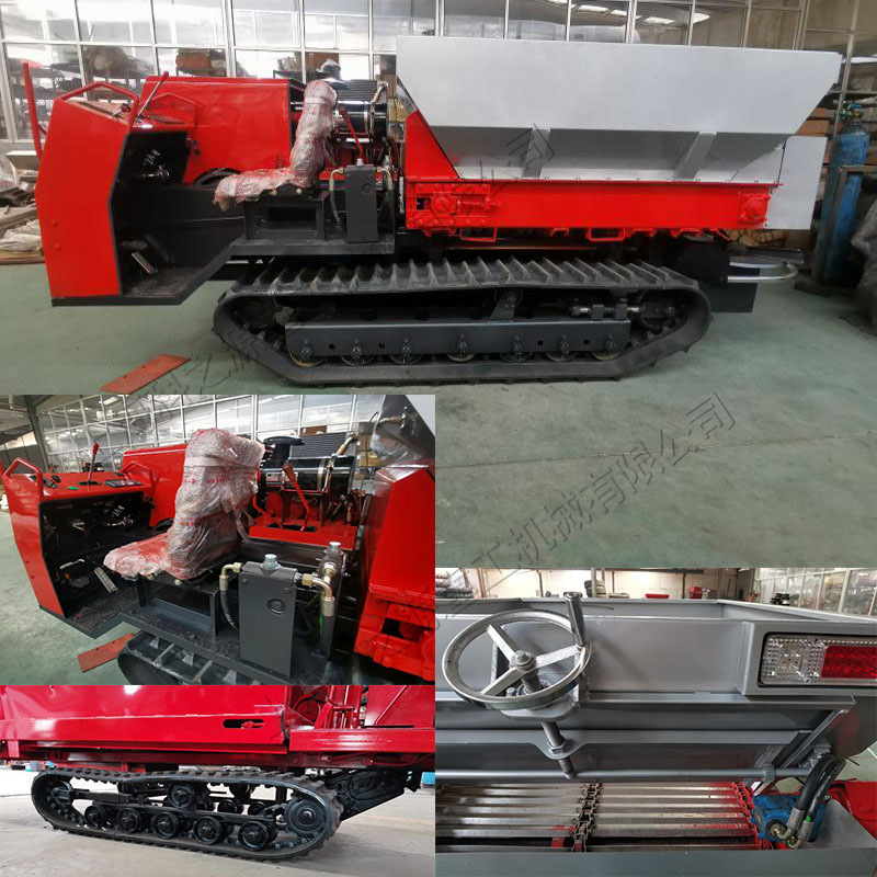 复杂地形牛羊粪抛粪机 洒农家粪用履带车 自带动力水稻田撒肥机