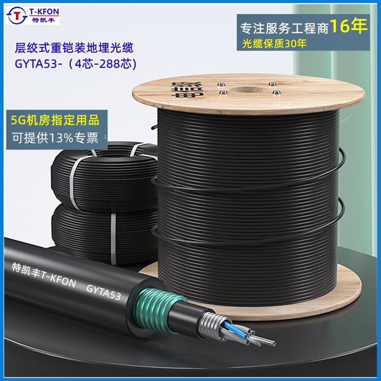 Fiber Optic Cable Armored Optical Cable Gyta53 Direct Burying Optical Cable 4-Core 8-Core 12/24-Core 48-Core Factory Direct Sales Fiber Optic Cable Armored Optical Cable Gyta53 Direct Burying Optical Cable 4-Core 8-Core 12/24-Core 48-Core Factory Direct Sales