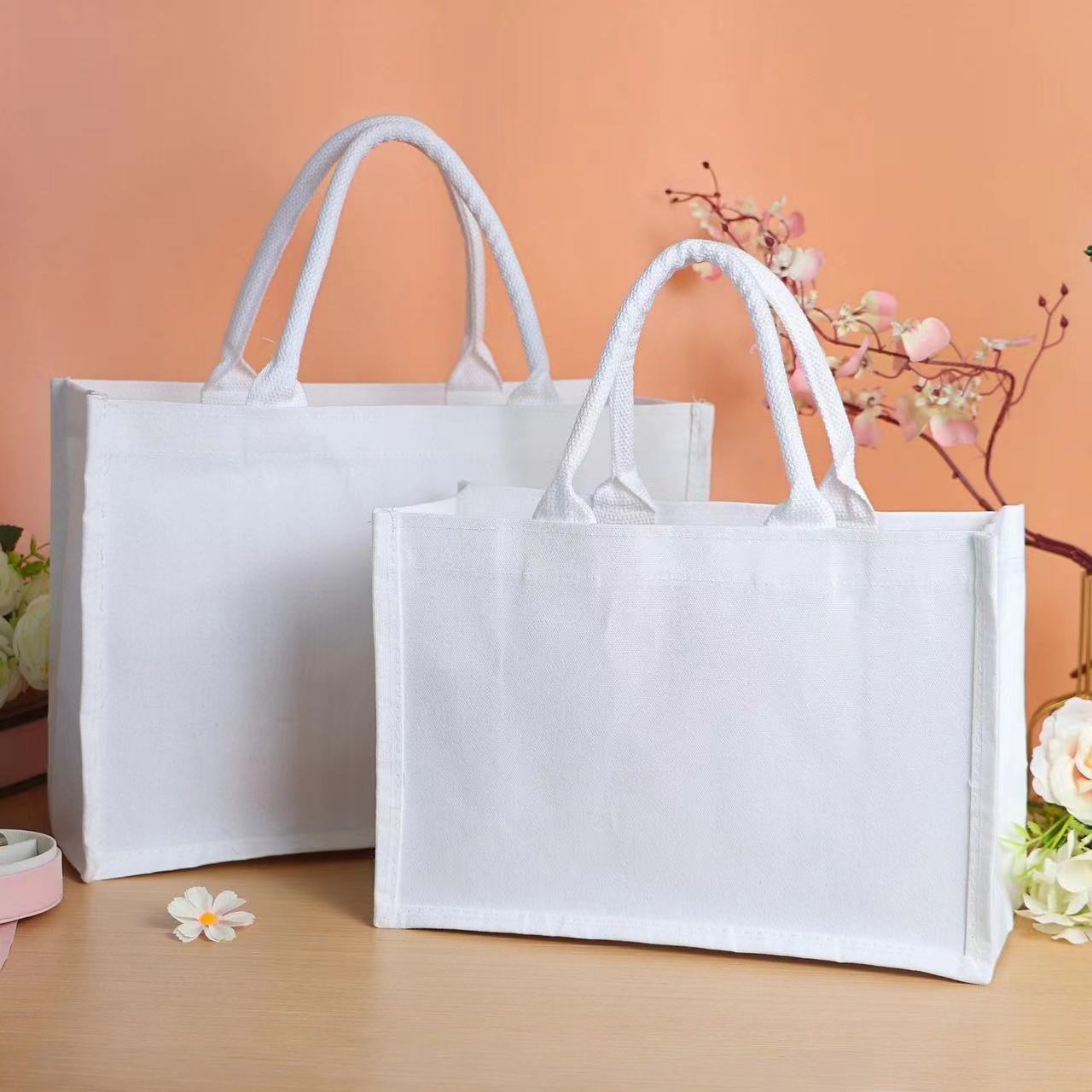 跨境白色棉布空白手提袋 棉麻礼品袋包环保 DIY简约购物袋 批发