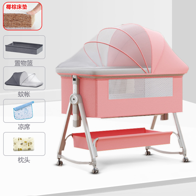 Cuna móvil Cuna portátil Cuna para bebé Cama plegable multifuncional bb Cama grande de costura para niños recién nacidos