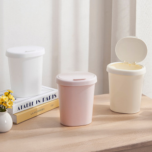 Desktop Trash Can with Lid Office Student Dormitory small size Trash Storage Tube Household Plastic Japanese Style Simple Study