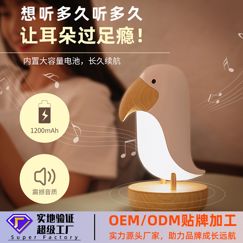2021新款木木鸟蓝牙音音箱台灯家用学生创意卡通夜灯无线音乐台灯