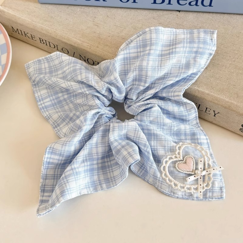 Cuerda para el cabello de intestino grueso azul para niños Cuerda para el cabello de encaje dulce para niñas