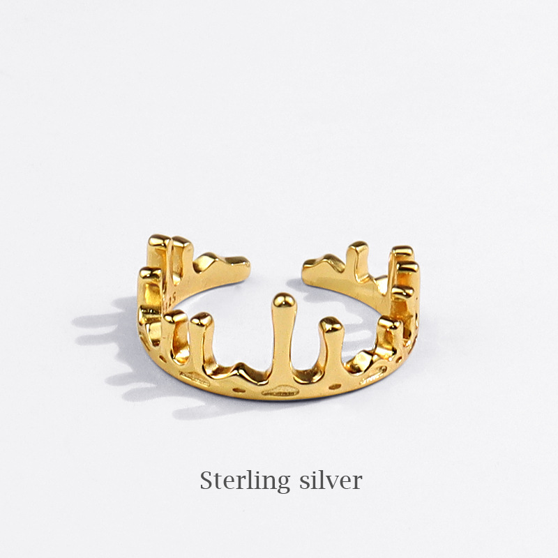 Korean version of the crownshaped opening adjustable irregular finger ringpicture11