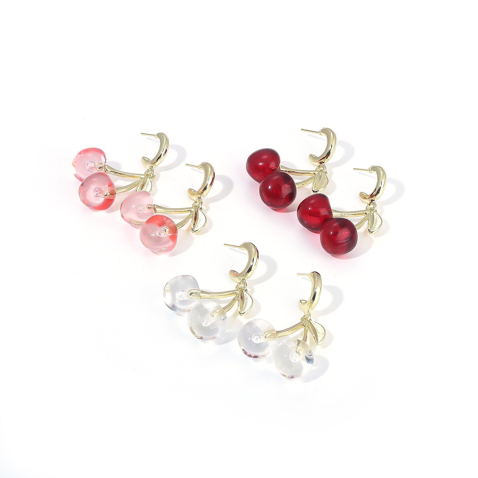 16g Weight Alloy Ear Needle Material Drop Earrings Classification 1 Pair Quantity Casual, Daily Occasion Zinc alloy Material Cherry Pattern Women's Gender Sweet Style 1 Pair Sweet Cherry Zinc Alloy Drop Earrings 4