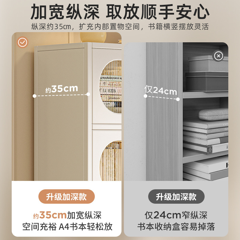 Librería de acero con puerta de armario, armario a prueba de polvo, armario de almacenamiento, armario de exhibición para el hogar para niños, armario de almacenamiento contra la pared, estantería de piso a techo