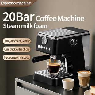 Foreign Trade High-Pressure Steam Coffee Machine Semi-Automatic Italian Household Milk Frother All-In-One Coffee Machine Small Cross-Border European Standard