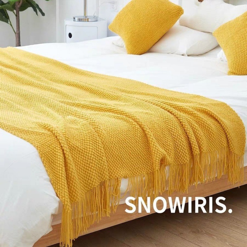 Bandera de cama cama manta de cola de cama lujoso retro simple toallas de cubierta de cama decoración de red jacquard bordilla