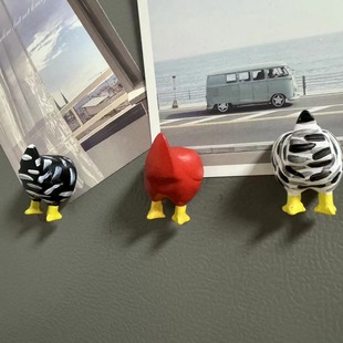 Cross-Border Creative New Refrigerator Magnet Chicken Butt Key Hanging Resin Home Crafts Practical Goodies