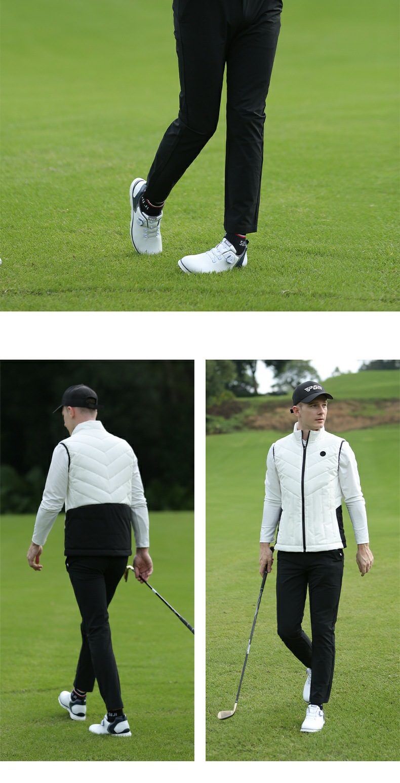 Áo ghi lê golf PGM nam chần bông giữ ấm mùa thu đông — YF519-Áo khoác bông đen [chần bông], YF519-Áo khoác cotton xám [chần bông], YF517-Áo khoác màu đỏ [90% lông vịt trắng], YF517-Áo khoác đen [90% lông vịt trắng] chi tiết 6