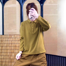 双面德绒保暖上衣女 2025秋冬新款韩版宽松休闲翻领套头打底衫862