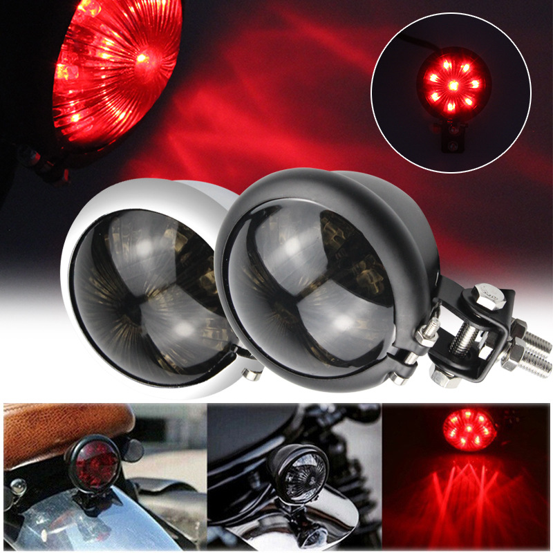 Motocicleta modificada LED freno luz trasera de señal de la lámpara retro LED pequeña luz trasera redonda adecuado para Harley luz trasera