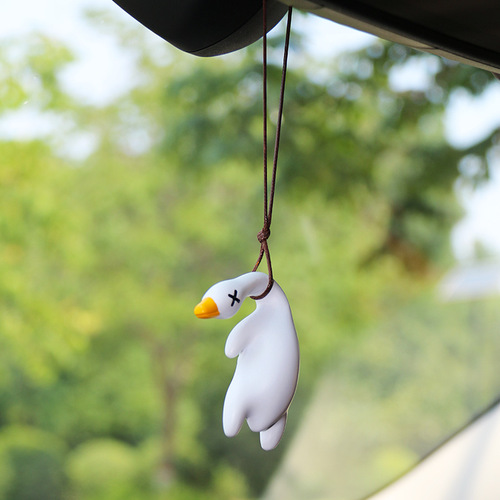 Cross-border car pendant car swing duck creative cute rearview mirror pendant car interior decoration small roast duck pendant