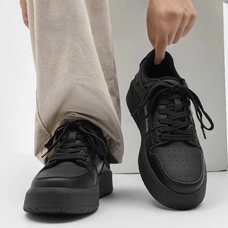 Мужские кроссовки 2025 года, новый стиль, эффект «крошеного льда», маленькие черные кроссовки, американский ретро стиль, толстая подошва, увеличивающие рост, спортивные повседневные унисекс кроссовки.