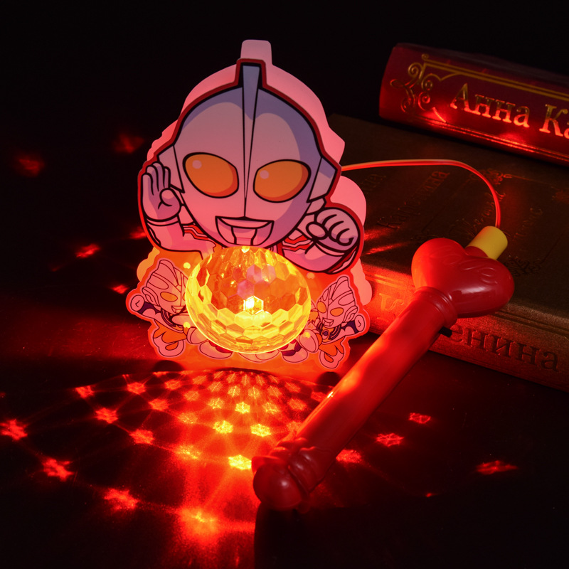 Festival del Medio Otoño Dibujos animados Música portátil luminosa Linternas Mercado nocturno Puesto de juguetes para niños Cantar Proyección Linternas al por mayor