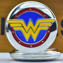 外贸热销厂家直发DC周边神奇女侠翻盖怀表项链怀表吊坠表男女通用