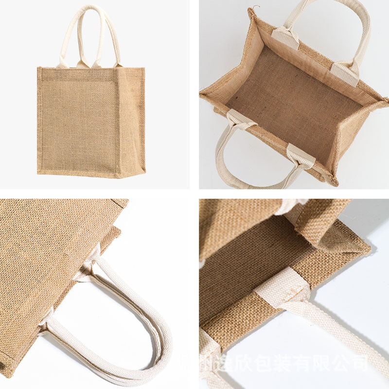 Bolsa de arpillera centro comercial el mismo párrafo bolsa de compras de lino y yute bolsa de algodón y lino retro bolsa de lino muji bolsa de arpillera personalizada