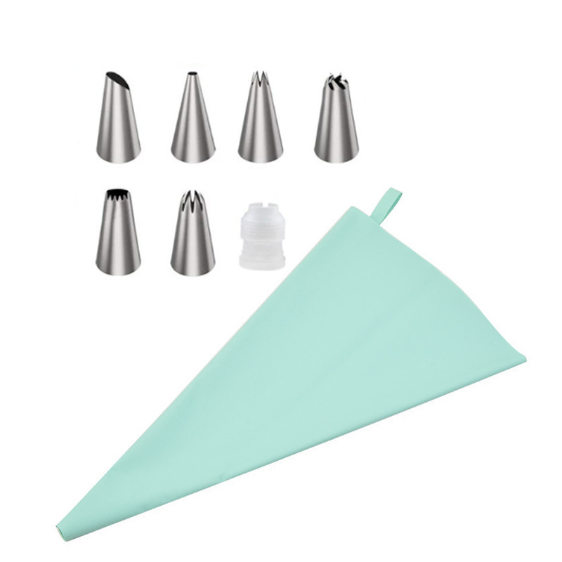 Juego de boquillas de acero inoxidable para decoración de pasteles, herramientas para glaseado, boquilla para crema, bolsa de glaseado de EVA, engrosada