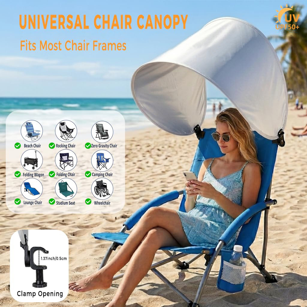 Amazon's best-selling outdoor multifunctional folding chair with sunshade canopy for beach, camping, and fishing sun protection