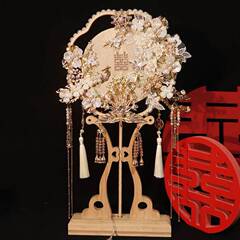 結婚式の花嫁素材手作り結婚式扇子秀和服結婚式中国風高級完成品扇子
