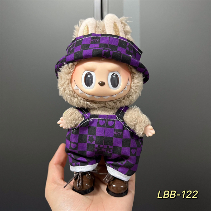 Labubu 着用可能なベビー服ビニールラブブ 17 センチメートル人形かわいいドレスアップカジュアルスーツスカートぬいぐるみ服|undefined