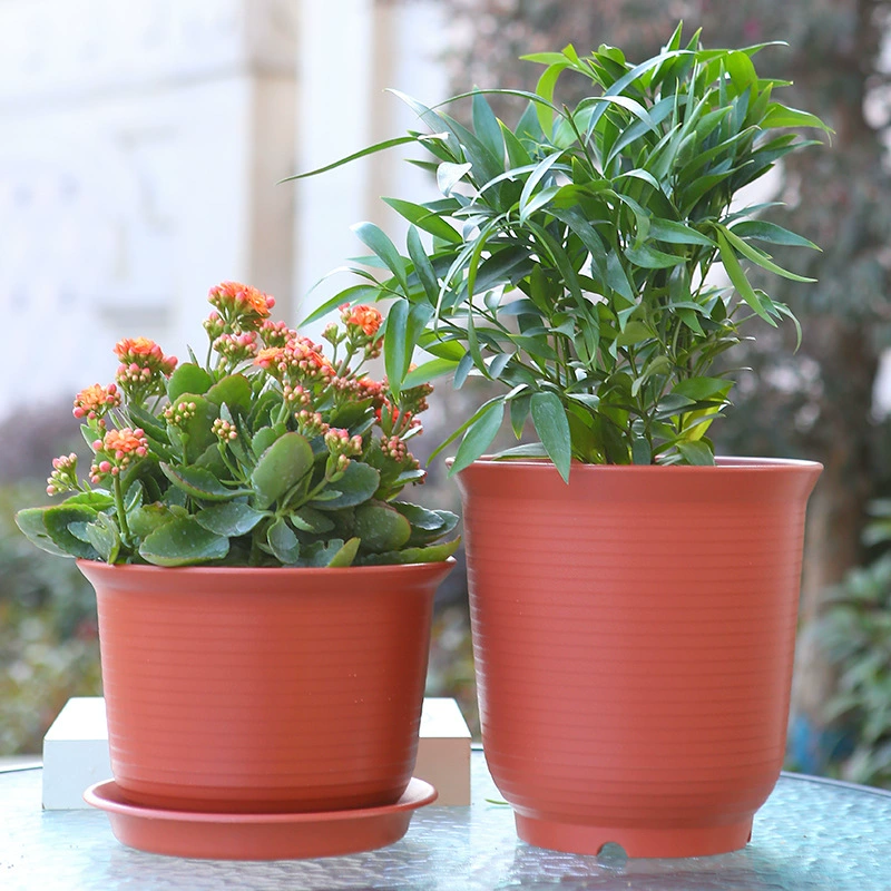 Ceramic plastic flowerpot flower-shaped, increased thickness