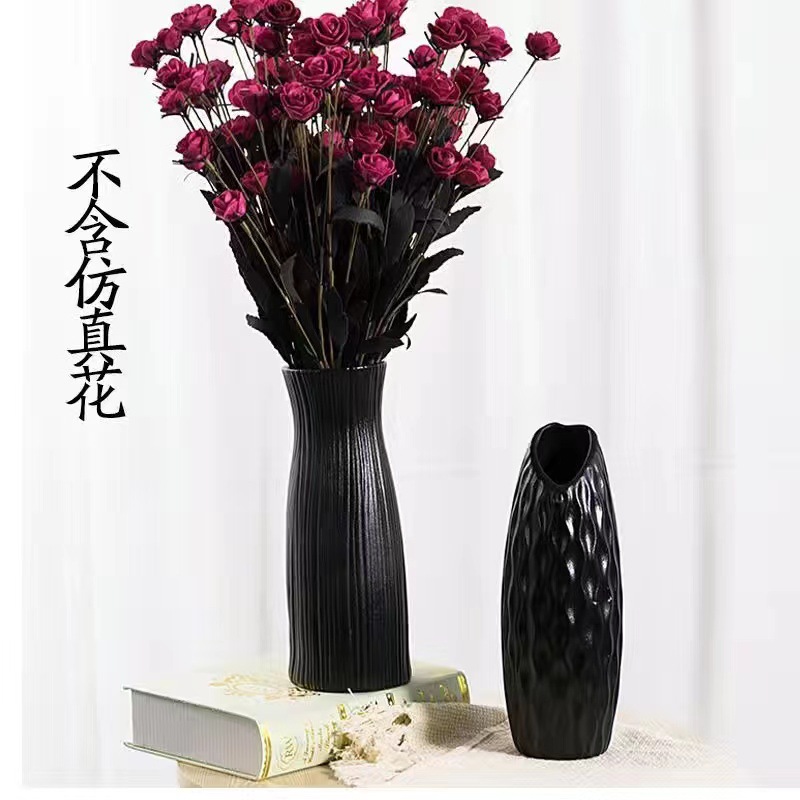 陶瓷擺件落地大花瓶中式復古陶罐客廳酒店裝飾品插花乾花粗陶瓷瓶