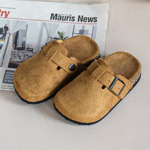 Spring and Autumn Children's Cute Non-Slip Toe-Covered Birkenstock Shoes for Boys and Girls, Soft-Soled Comfortable Loafers, Wear-Resistant Little Kids' Shoes