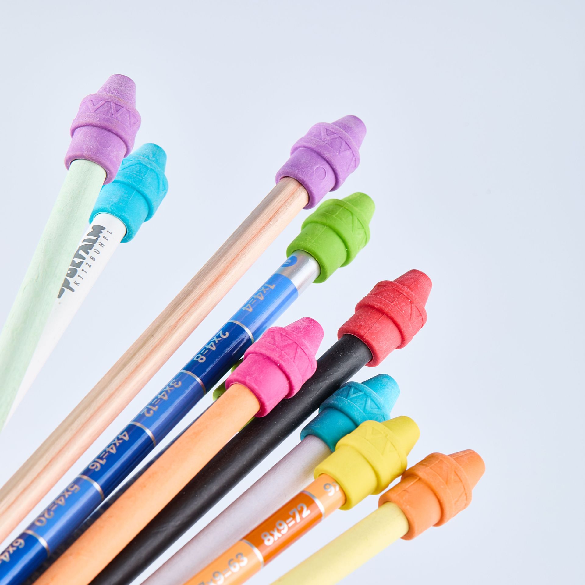 Cubierta de goma de cabeza de bala de color sin látex suave borracha cubierta de lápiz cubierta de lápiz cubierta de goma de cabeza de lápiz regalo