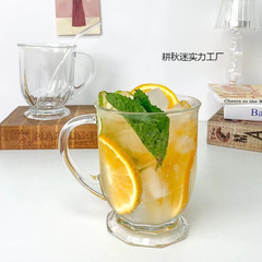 Gulu Gulu カップ ins 大容量レトロハンドルドリンクガラスジュースミルクティーミルクカップ