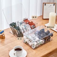 コーヒーティーバッグ収納ケース透明可視バッフルは取り外し可能で、収納ケースの現物卸売りに便利です