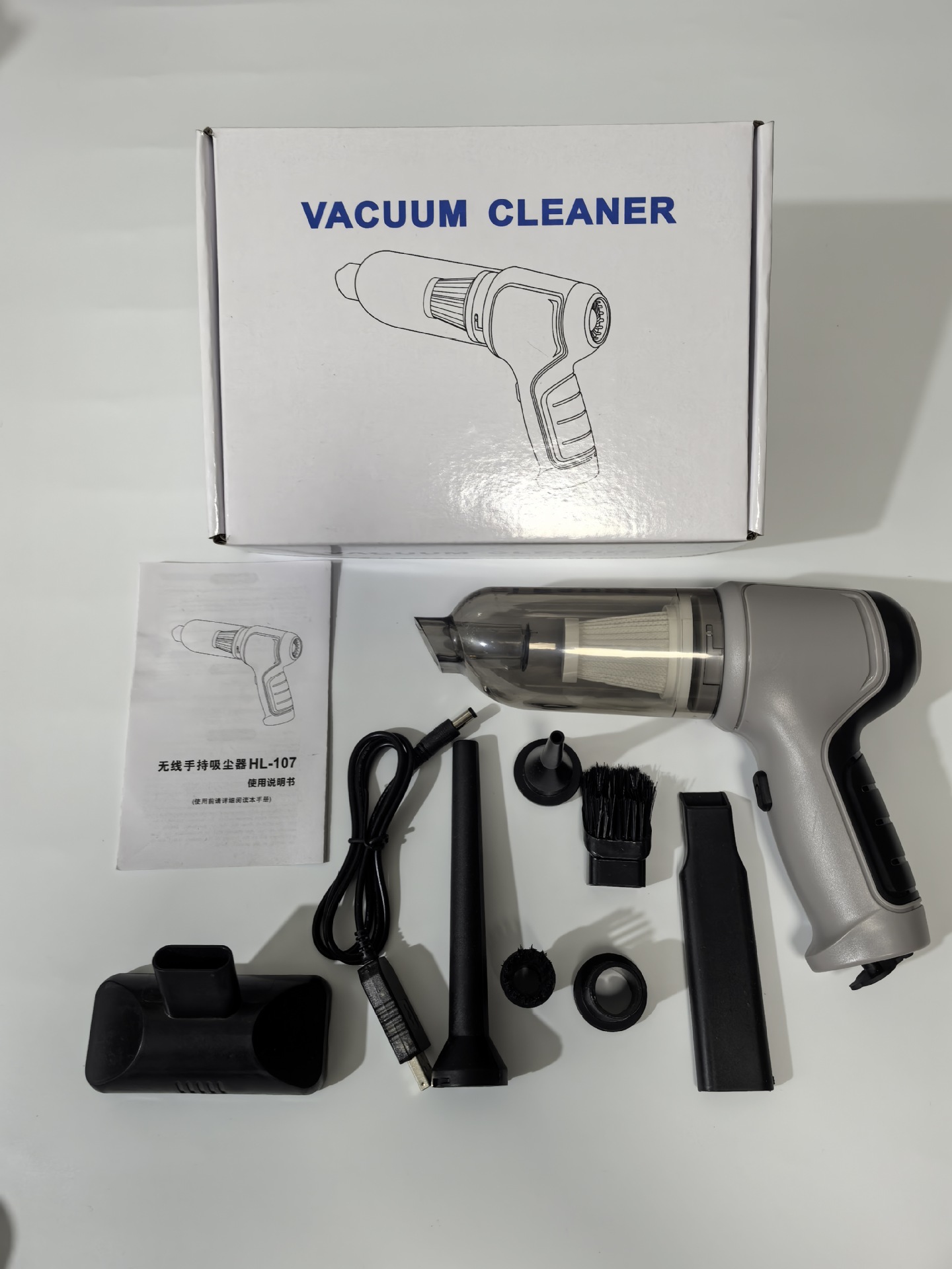 Aspiradora inalámbrica transfronteriza - Soplador de polvo sin escobillas de alta potencia, dual uso (coche y hogar), limpia grietas de puertas, ventanas y sofás