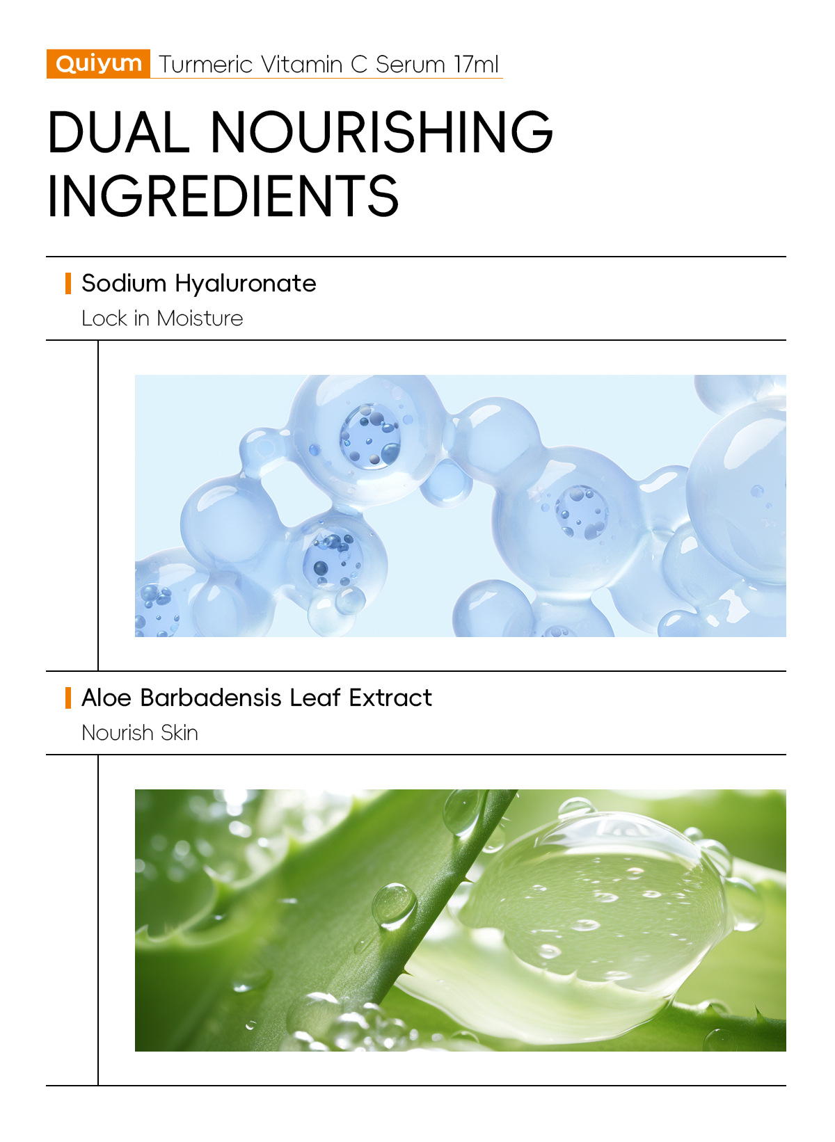 quiyum cross-border new Product Turmeric Vitamin c Essence 17ml for hydrating, moisturizing and nourishing, in stock from the manufacturer undefined