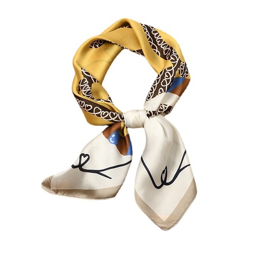 Silk scarf, small square scarf, versatile scarf for women, spring, autumn and summer, thin headband, suit, small long scarf, fashionable
