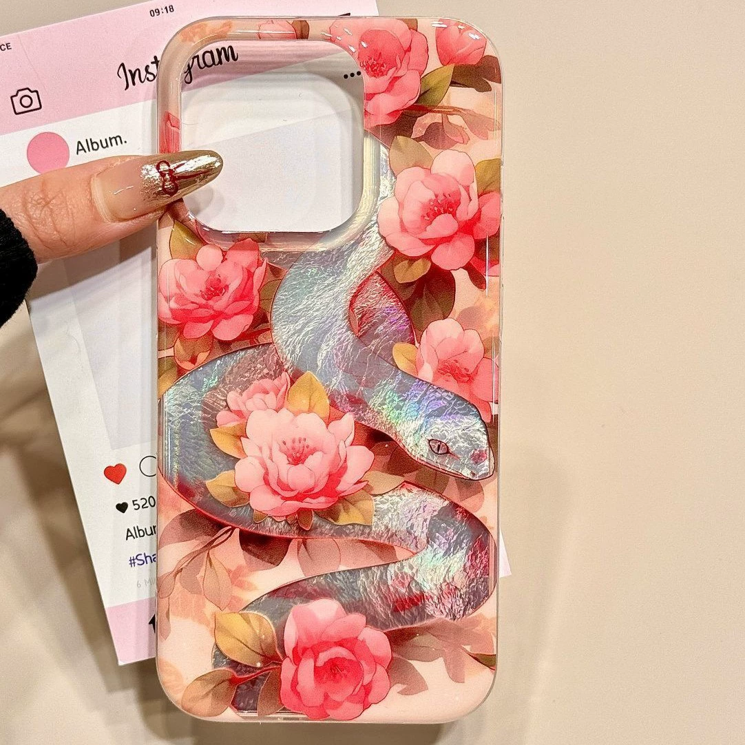 Apple, совместимый iPhone 16, чехол для телефона, iPhone14 Pro, цветочный, 16прмакс