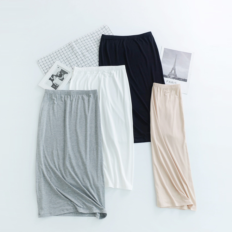 Modal Skirt Summer Women's Thin Base Skirt Mid-length Inner Skirt Anti-penetration Skirt White Inner Skirt