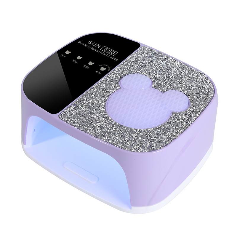 Lámpara de manicura recargable S80 36led lámpara de secado rápido lámpara de respiración de dibujos animados de diamante máquina de fototerapia de almacenamiento de energía portátil
