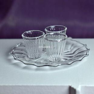 Miniature Round Bottom Tray Dish Mini Tea Cup ins Style Cake Dish Dessert Snack Tray Tea Tray