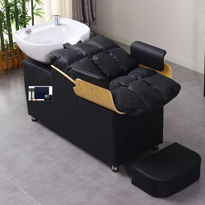 Cama de champú de celebridades de Internet, peluquería de alta gama, cama de champú semi-reclinada, peluquería, peluquería, cama de champú de lavado de cerámica especial