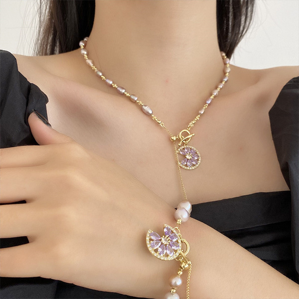elegant brand necklace pearl with tassels
