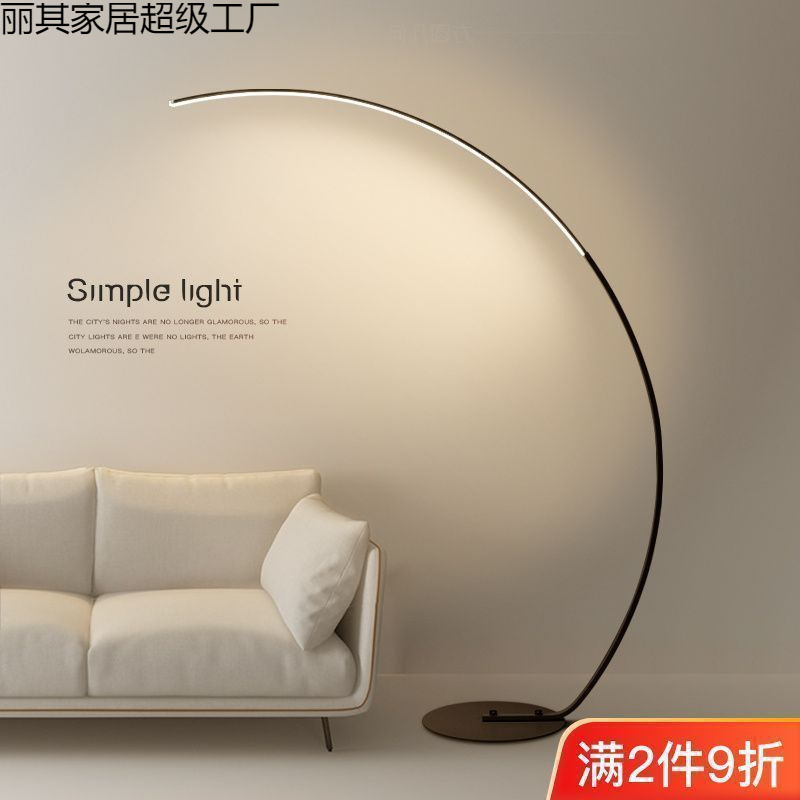 Trendy Floor Lamp for Living Room, Simple Curved Lamp, Room Decoration, Nordic Minimalist Ambiance, Instagram Style