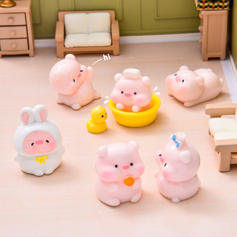 マイクロ風景クリエイティブかわいい豚人形装飾品ドールハウス DIY 装飾アクセサリーデスクトップ装飾品卸売|undefined