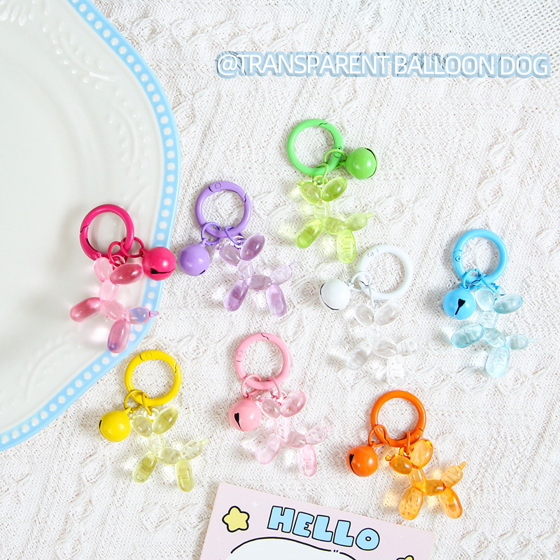 Transparent Color Blow Dog DIY Key Ring Pendant Bell Spring Buckle Jewelry Accessories Bag Mobile Phone Shell Decoration Transparent Color Blow Dog DIY Key Ring Pendant Bell Spring Buckle Jewelry Accessories Bag Mobile Phone Shell Decoration