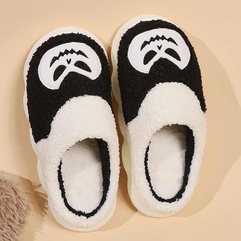 Pantofole divertenti di zucca di Halloween per le donne con fondo spesso invernale per la casa al coperto antiscivolo per la casa_voghion.com