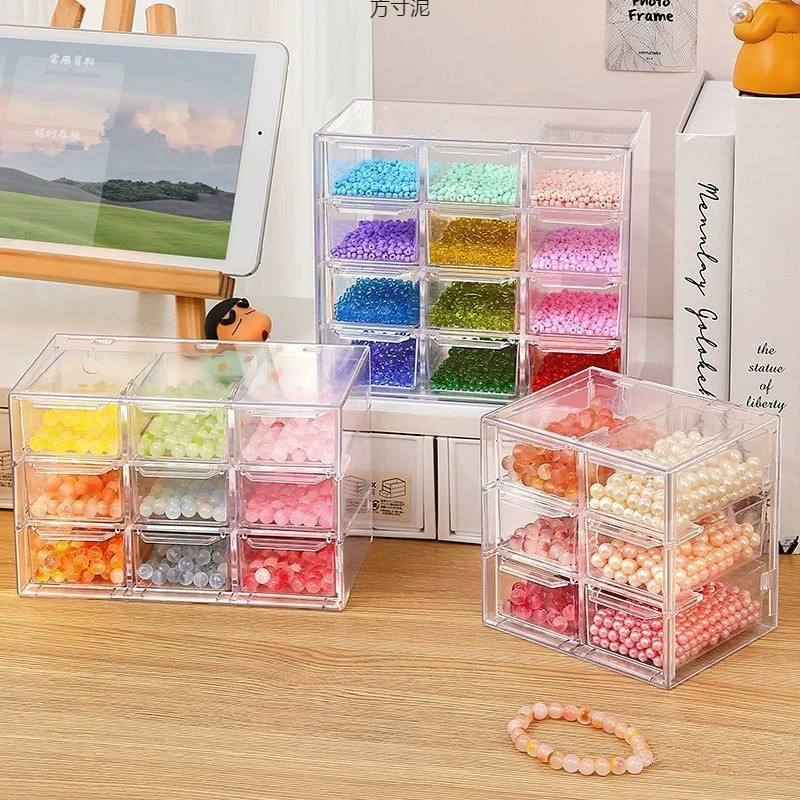 Beaded bracelet handmade, storage box, beads, transparent storage system